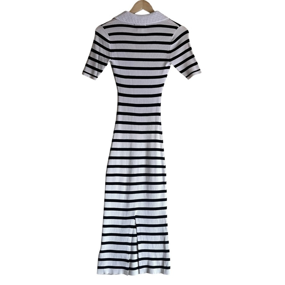 House of Harlow 1960 Black White Stripe Knit Midi Dress XS - Picture 6 of 12
